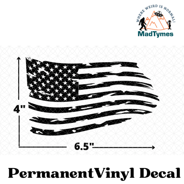 Rugged American Flag Vinyl Decal