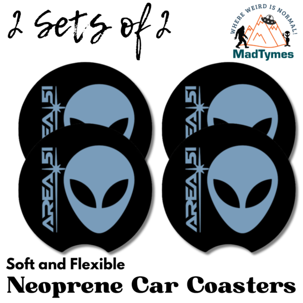 Area 51 car coasters set of 4