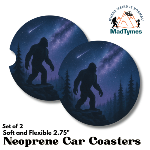 Bigfoot Galaxy Night Car Coasters Option 2