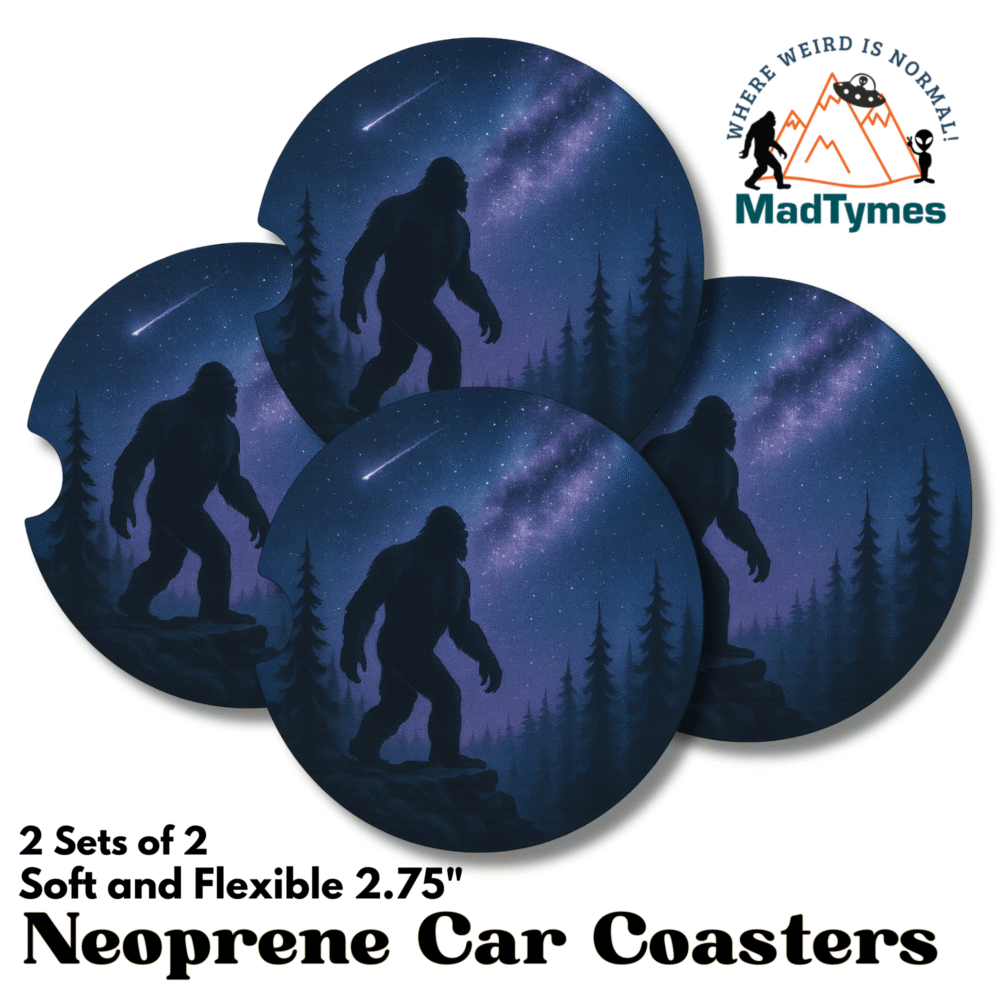 Bigfoot Galaxy Night Car Coasters Option 2 4 coasters