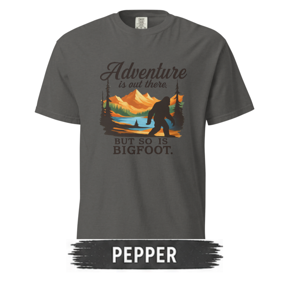 bigfoot-adventure-shirt-comfort-colors-1717-unisex-heavyweight-tee-pepper bigfoot-adventure-shirt-comfort-colors-1717-unisex-heavyweight-tee-pepper