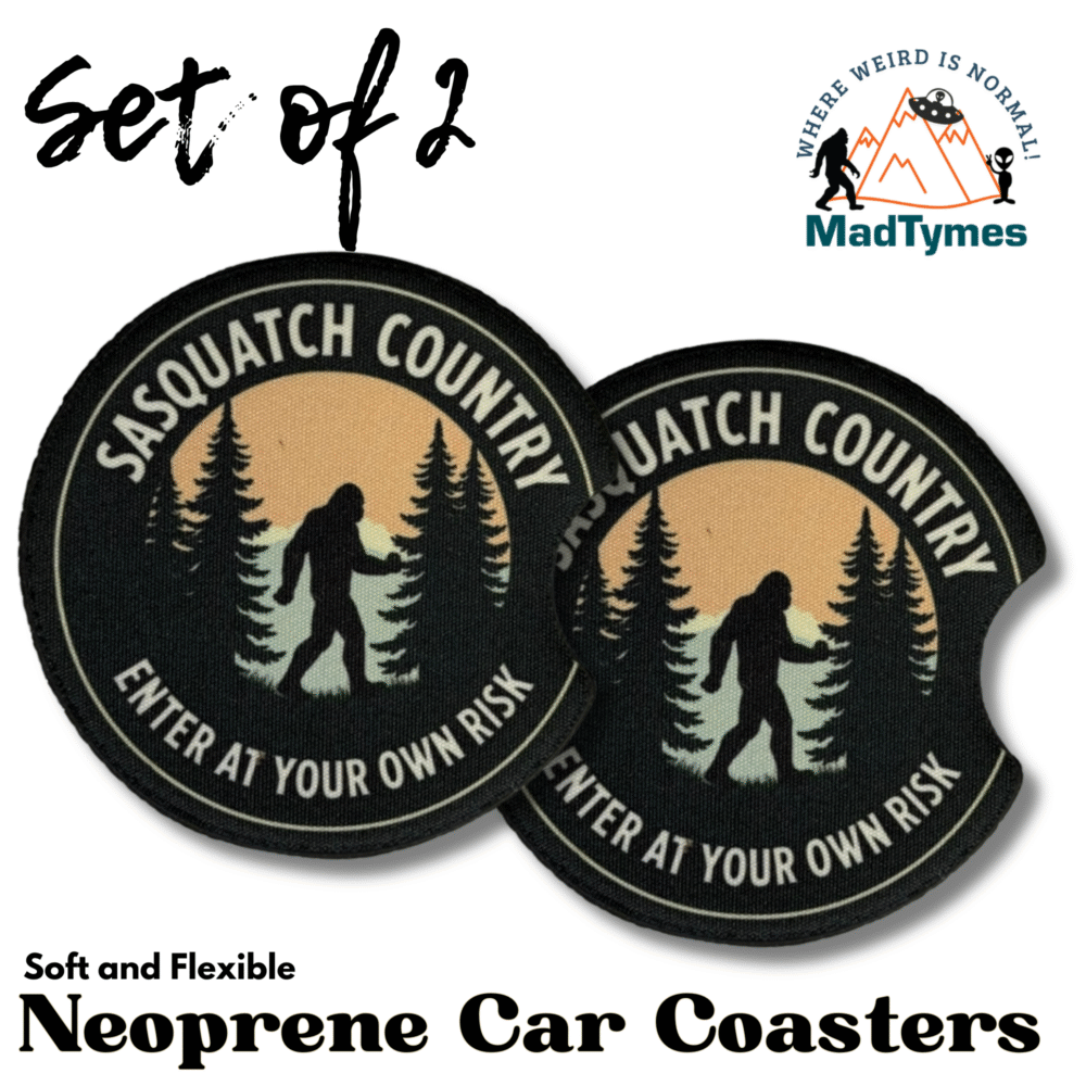 Bigfoot Sasquatch Car Coasters – Bigfoot Country v.2
