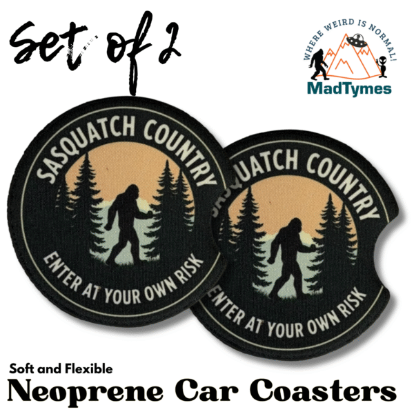Bigfoot Sasquatch Car Coasters – Bigfoot Country v.2