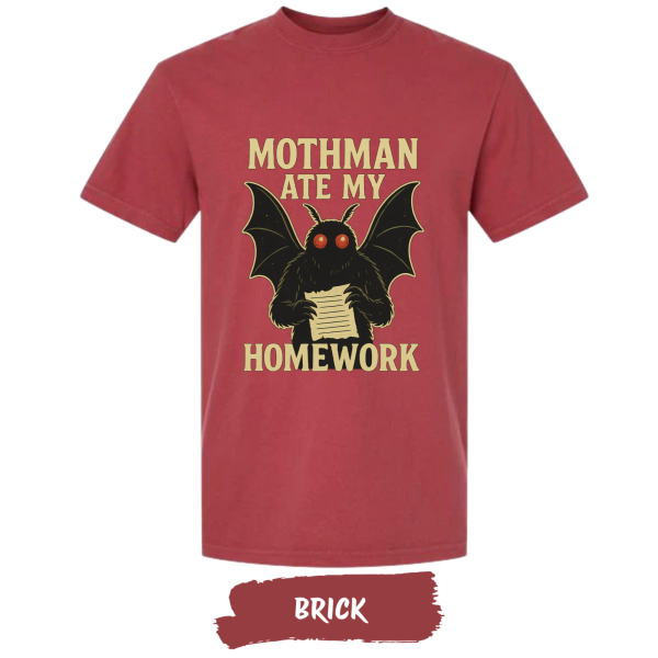 mothman-ate-my-homework-comfort-colors-t-shirt-brick mothman-ate-my-homework-comfort-colors-t-shirt-brick