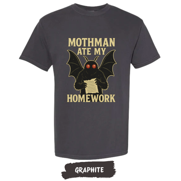 mothman-ate-my-homework-comfort-colors-t-shirt-graphite mothman-ate-my-homework-comfort-colors-t-shirt-graphite