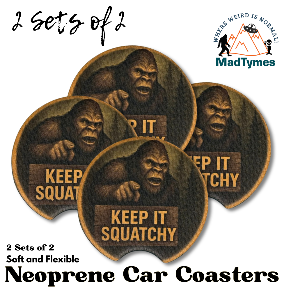 Bigfoot Car Coasters - Keep It Squatchy 2 sets