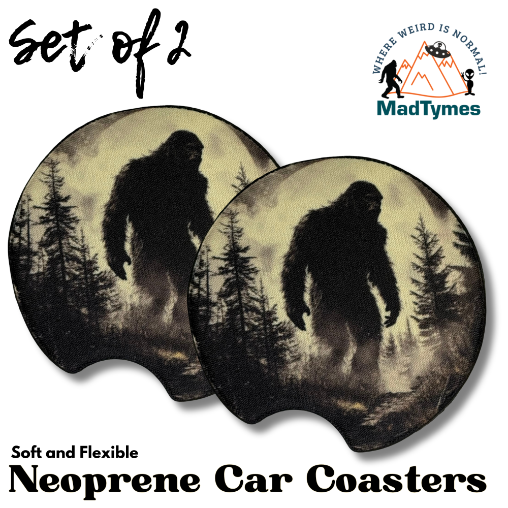 Bigfoot Silhoutte v.1 set of 2 car coasters