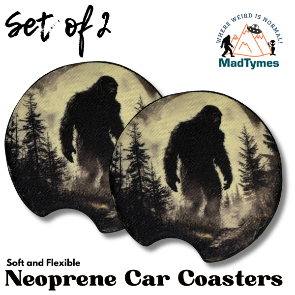 Bigfoot Silhoutte v.1 set of 2 car coasters