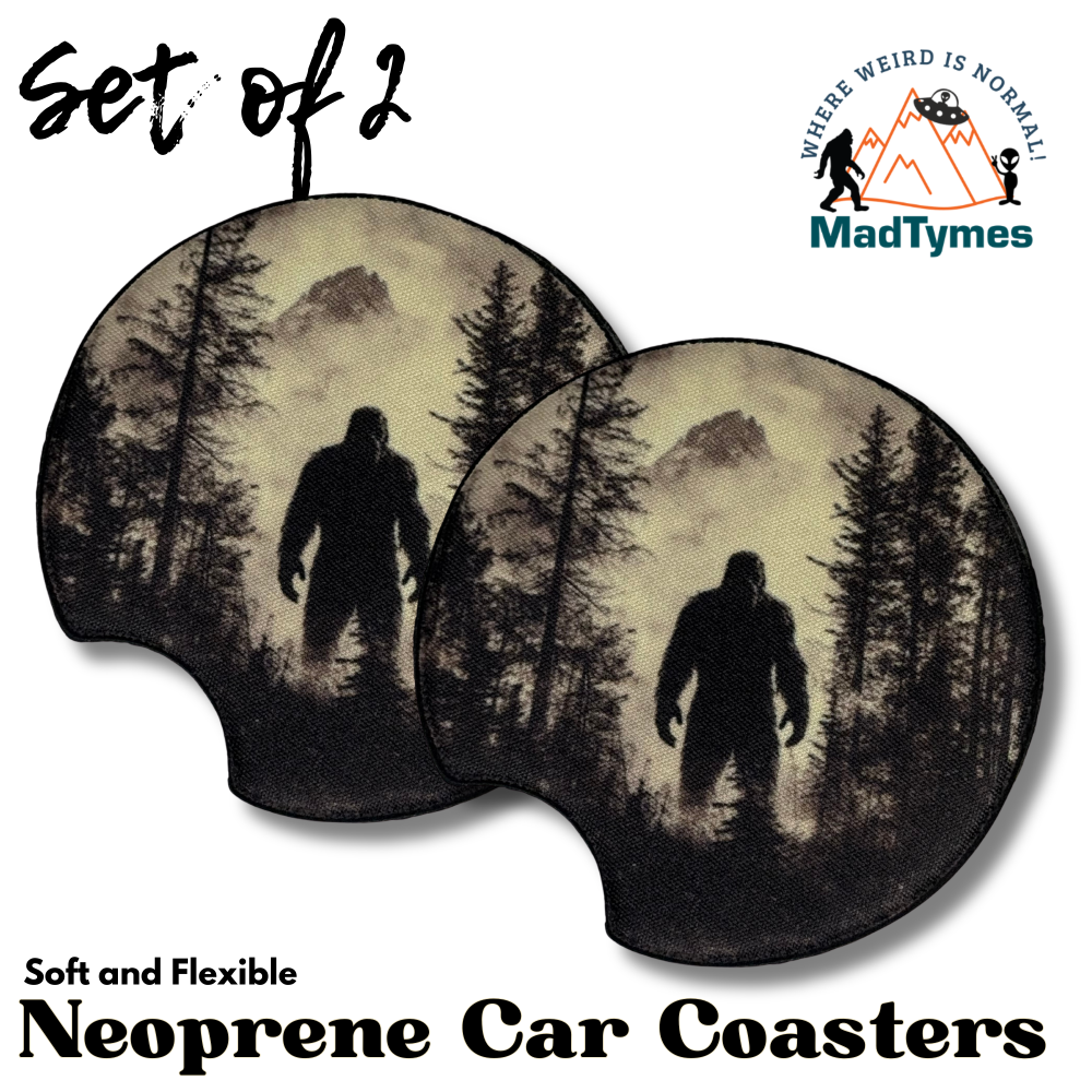 Bigfoot Silhouette v.4 set of 2 car coasters Bigfoot Silhouette v.4 set of 2 car coasters