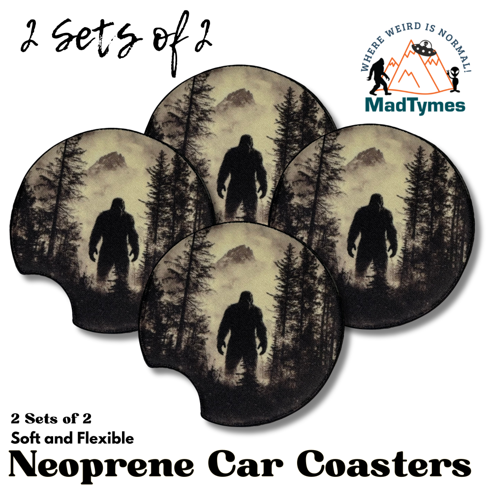 Bigfoot Silhouette v.4 2 sets of 2 car coasters Bigfoot Silhouette v.4 2 sets of 2 car coasters