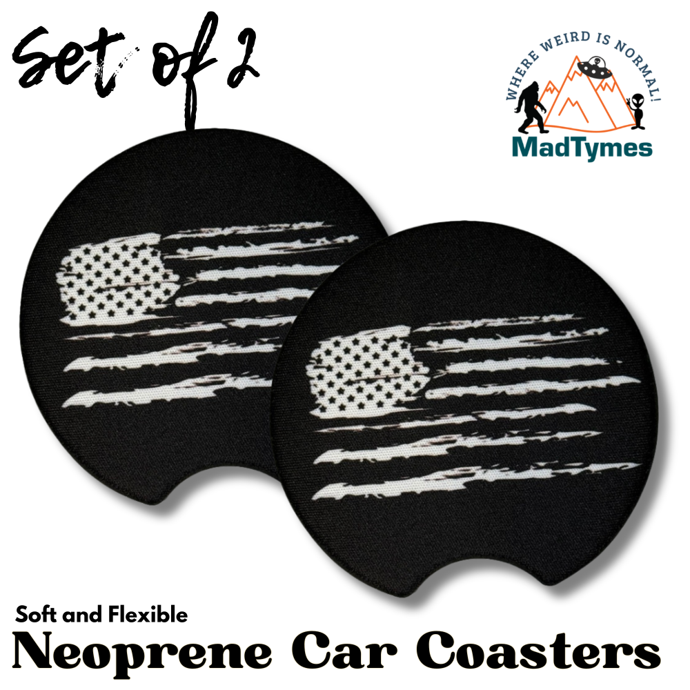 Rustic American Flag Car Coasters