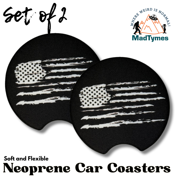 Rustic American Flag Car Coasters