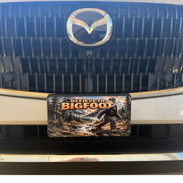 bigfoot-license-plate-on-car view-2