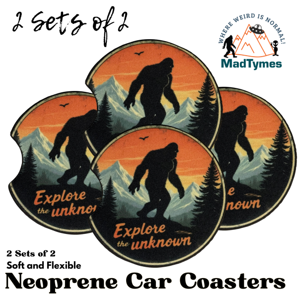 Explore the Unknown 2 sets of 2 car coaters