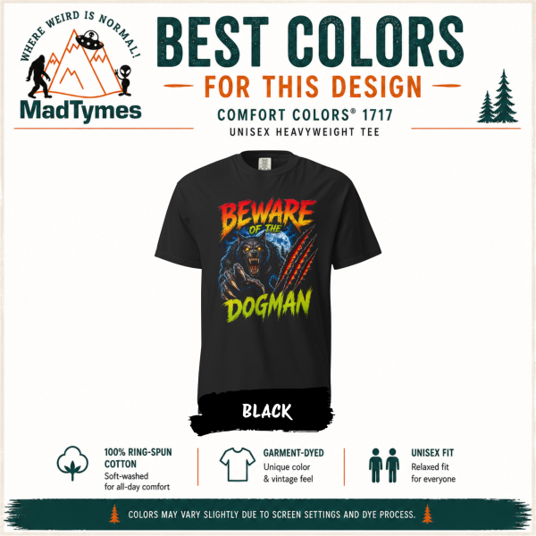 258 Beware of the Dogman Shirt | Dogman Cryptid Horror Tee | Werewolf Monster T-Shirt | Comfort Colors 1717