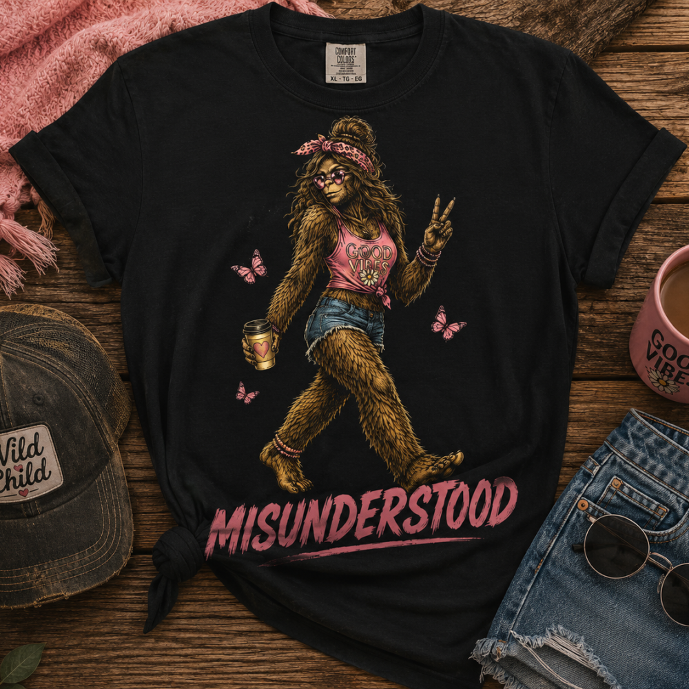 bigfoot-shirt-misunderstood-comfort-colors-best colors-flat bigfoot-shirt-misunderstood-comfort-colors-best colors-flat