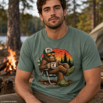 Bigfoot Camping Shirt – Funny Sasquatch Social Distancing Tee
