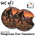 mogollon-monster-don't-hike-alone-car-coasters-1-set