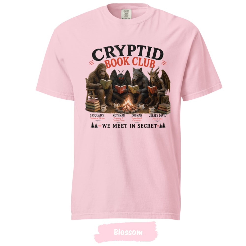 cryptid-book-club-tshirt-sasquatch-mothman-dogman-jersey-devil-blossom cryptid-book-club-tshirt-sasquatch-mothman-dogman-jersey-devil-blossom