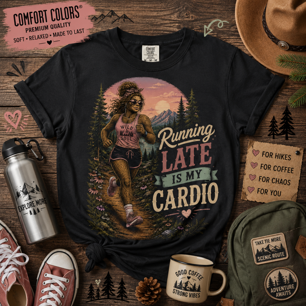 running late is my cardio-comfort colors flat lay running late is my cardio-comfort colors flat lay