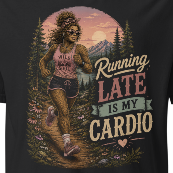 Lady Bigfoot Running late is my cardio mock 2 Lady Bigfoot Running late is my cardio mock 2