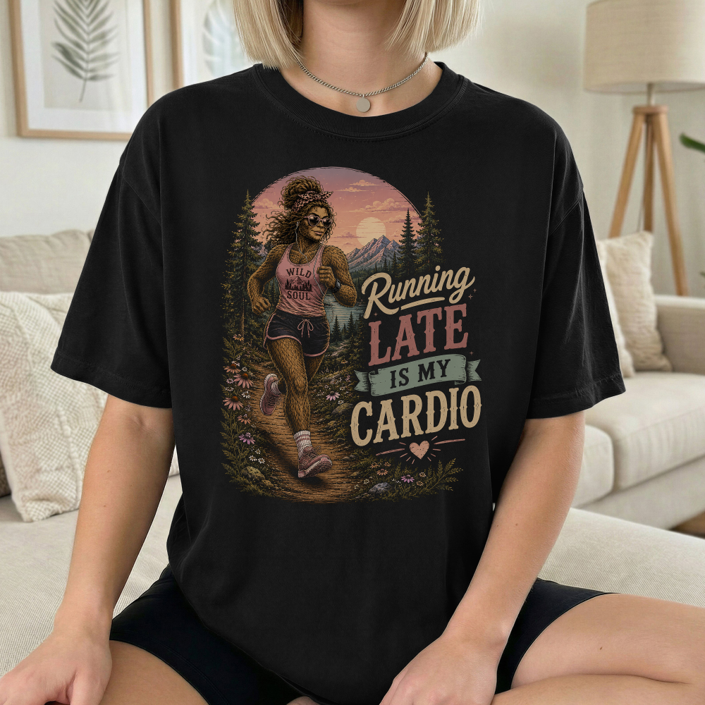 Lady Bigfoot Running late is my cardio mock 3 Lady Bigfoot Running late is my cardio mock 3