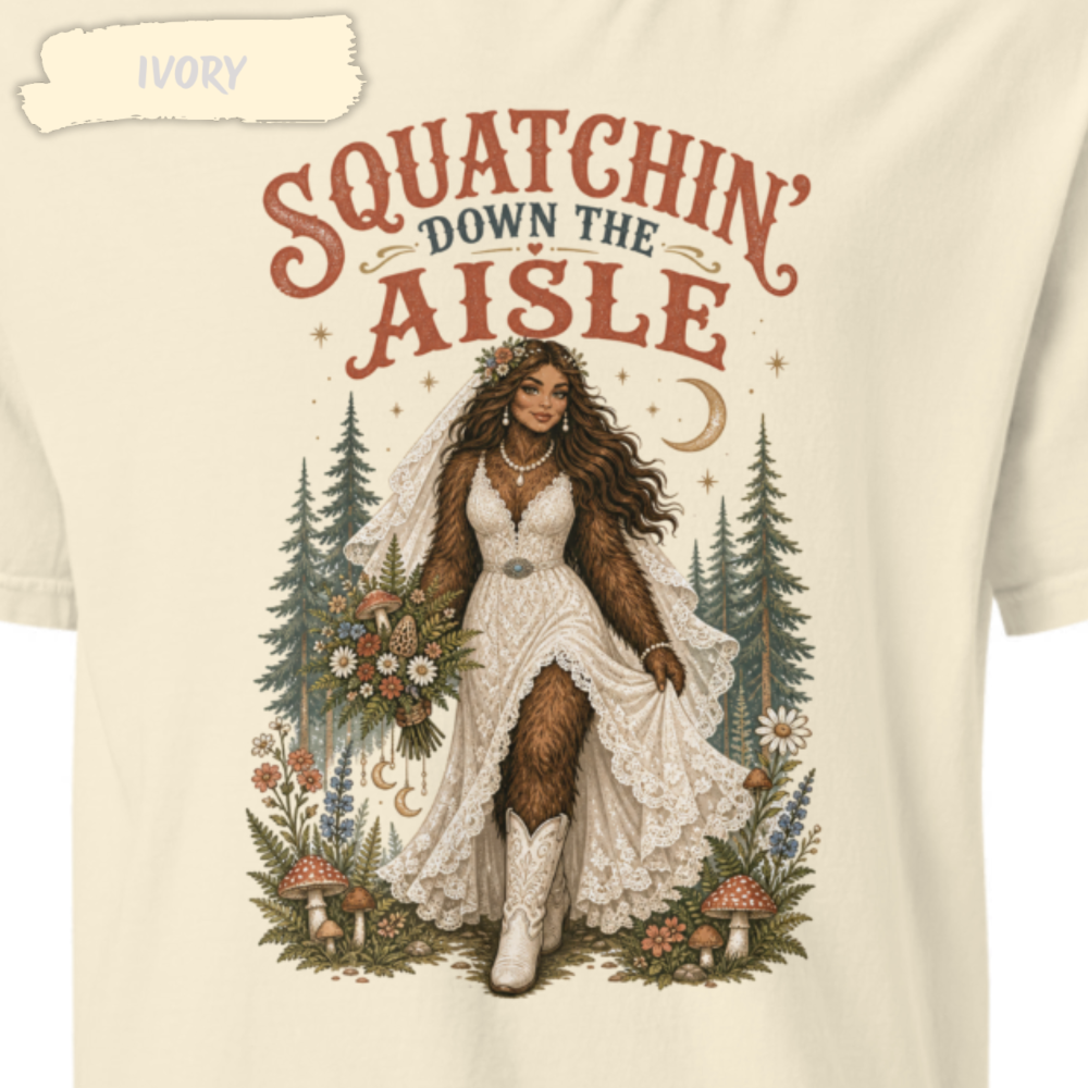 squatchin-down-the-aisle-comfort-colors-ivory squatchin-down-the-aisle-comfort-colors-ivory