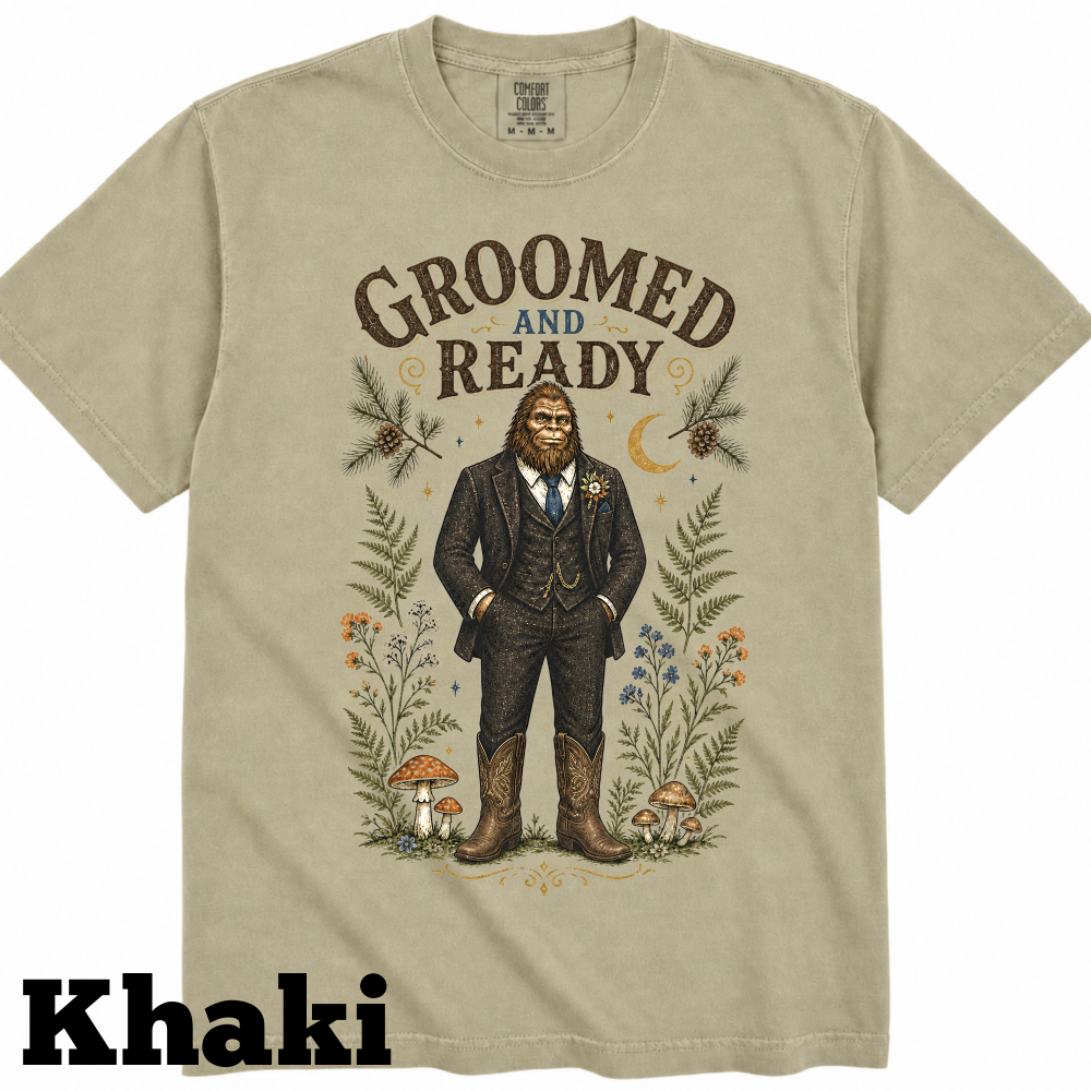 bigfoot-groom-shirt-groomed-and-ready-khaki bigfoot-groom-shirt-groomed-and-ready-khaki