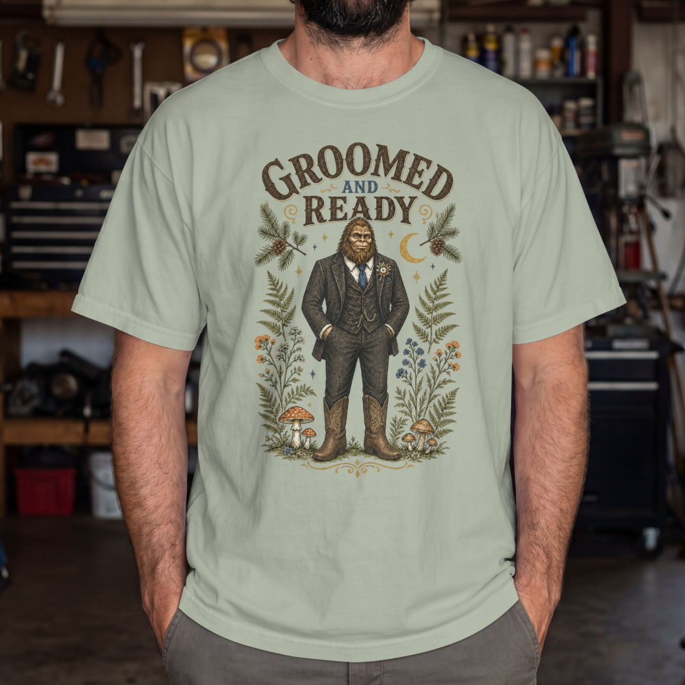 bigfoot-groom-shirt-groomed-and-ready-mock-4 bigfoot-groom-shirt-groomed-and-ready-mock-4