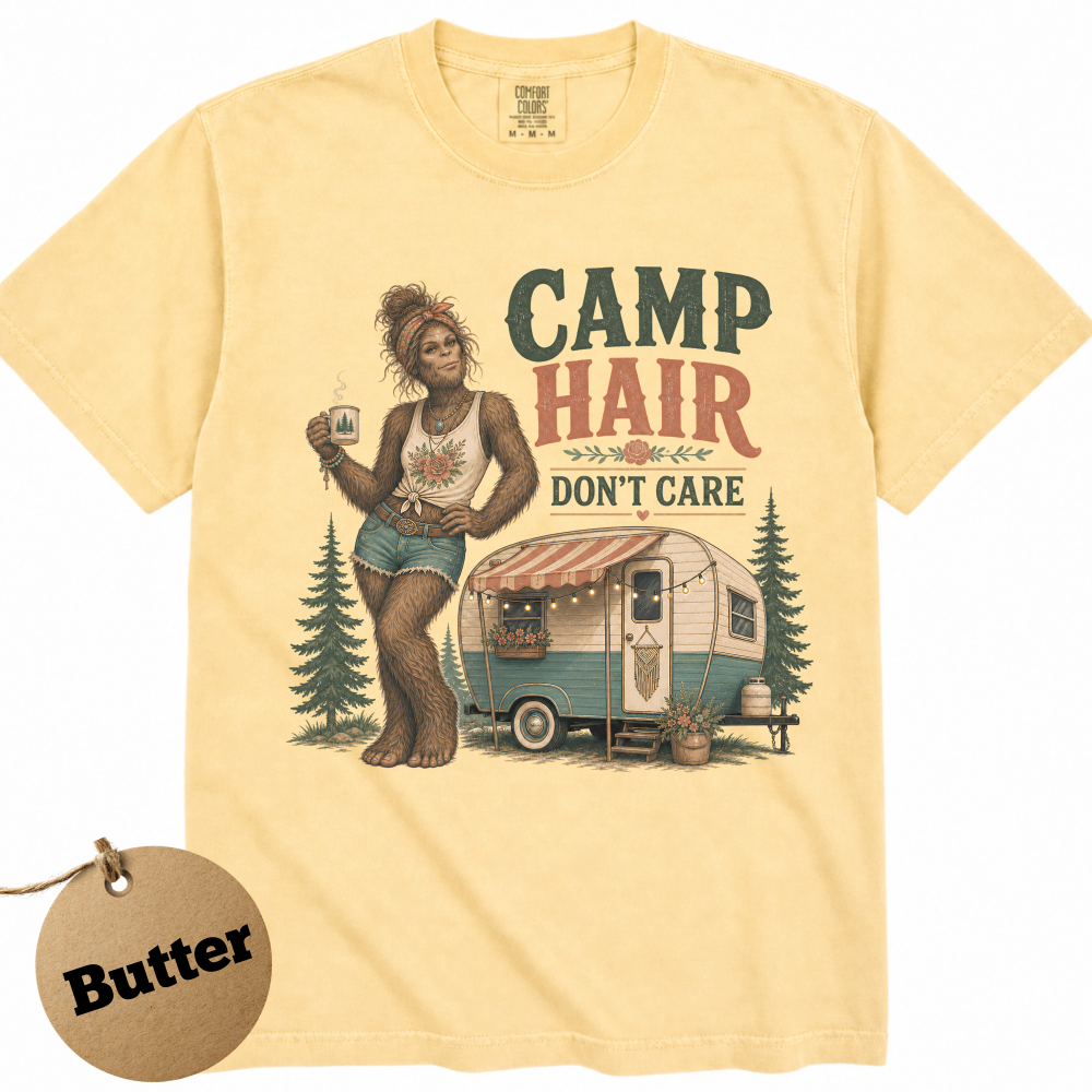 bigfoot-camping-shirt-camp-hair-dont-care-butter bigfoot-camping-shirt-camp-hair-dont-care-butter