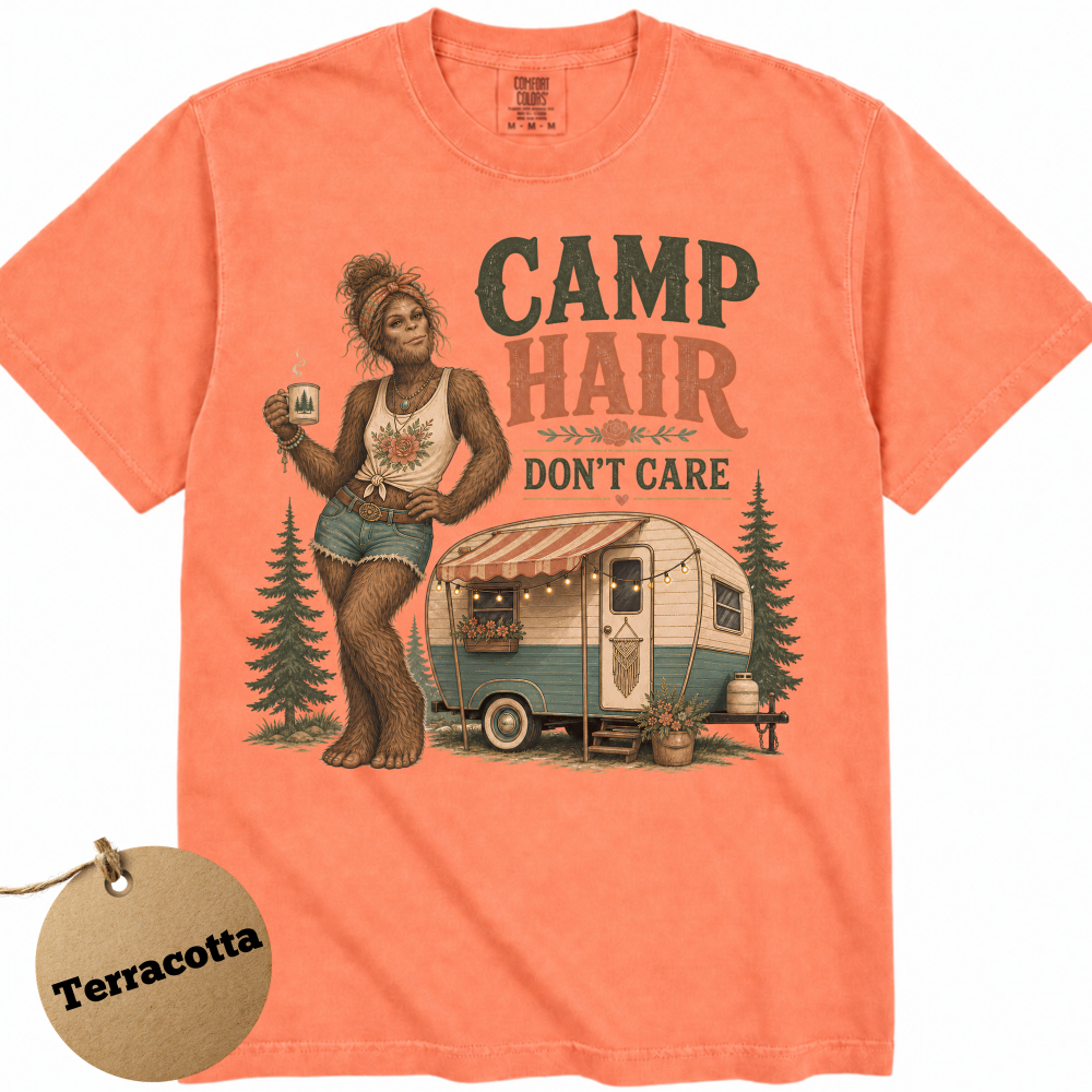 bigfoot-camping-shirt-camp-hair-dont-care-terracotta bigfoot-camping-shirt-camp-hair-dont-care-terracotta
