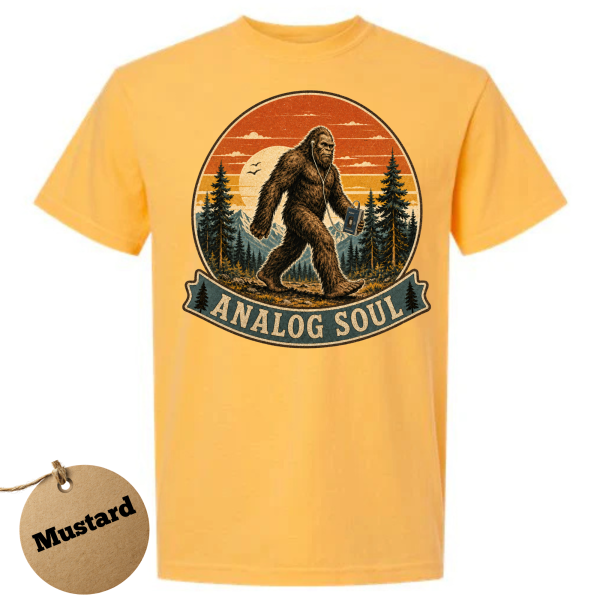 Analog Soul Bigfoot Comfort Colors Tee MUSTARD Analog Soul Bigfoot Comfort Colors Tee MUSTARD