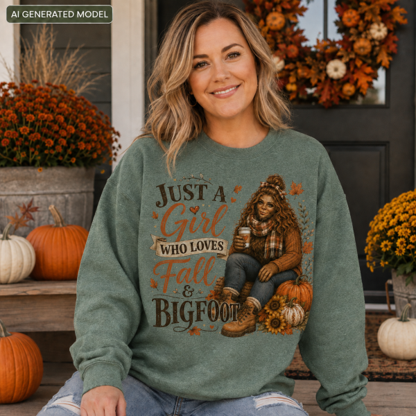Just a Girl Who Loves Fall & Bigfoot Sweatshirt