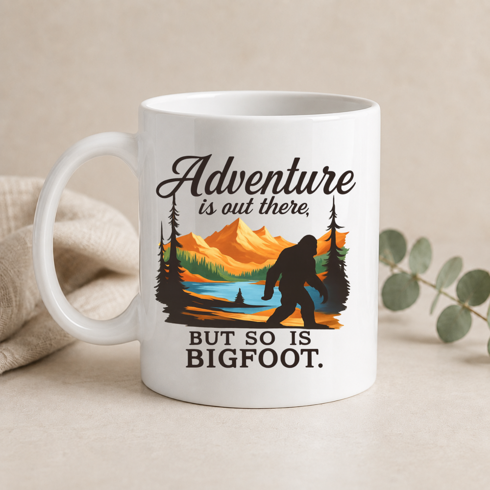 Adventure Is Out There Bigfoot Mug – 15 oz