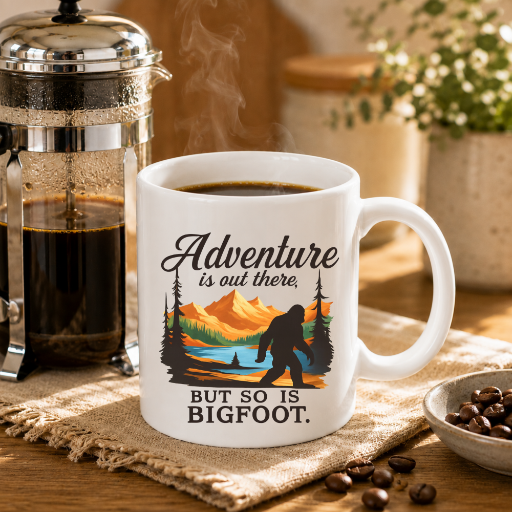 Adventure Is Out There Bigfoot Mug – 15 oz