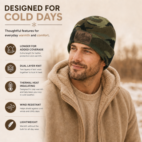 bigfoot beanie designed for cold days