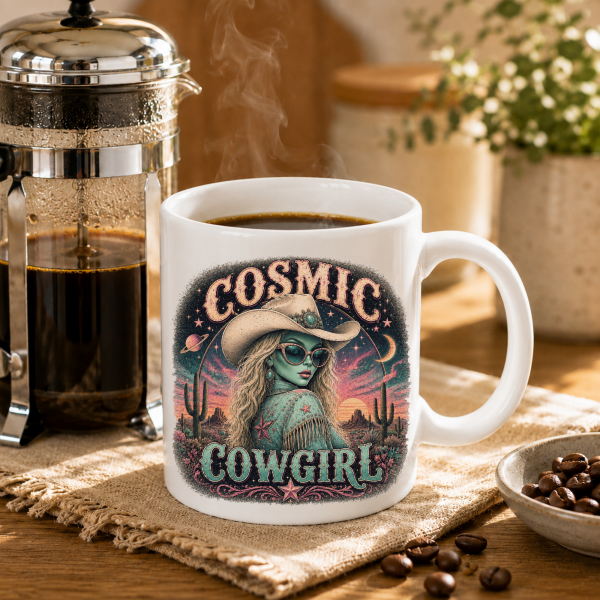 cosmic cowgirl mock 1 Cosmic Cowgirl Mug – 15 oz