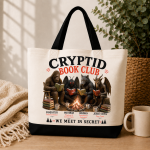Cryptid Book Club Tote Bag – We Meet in Secret