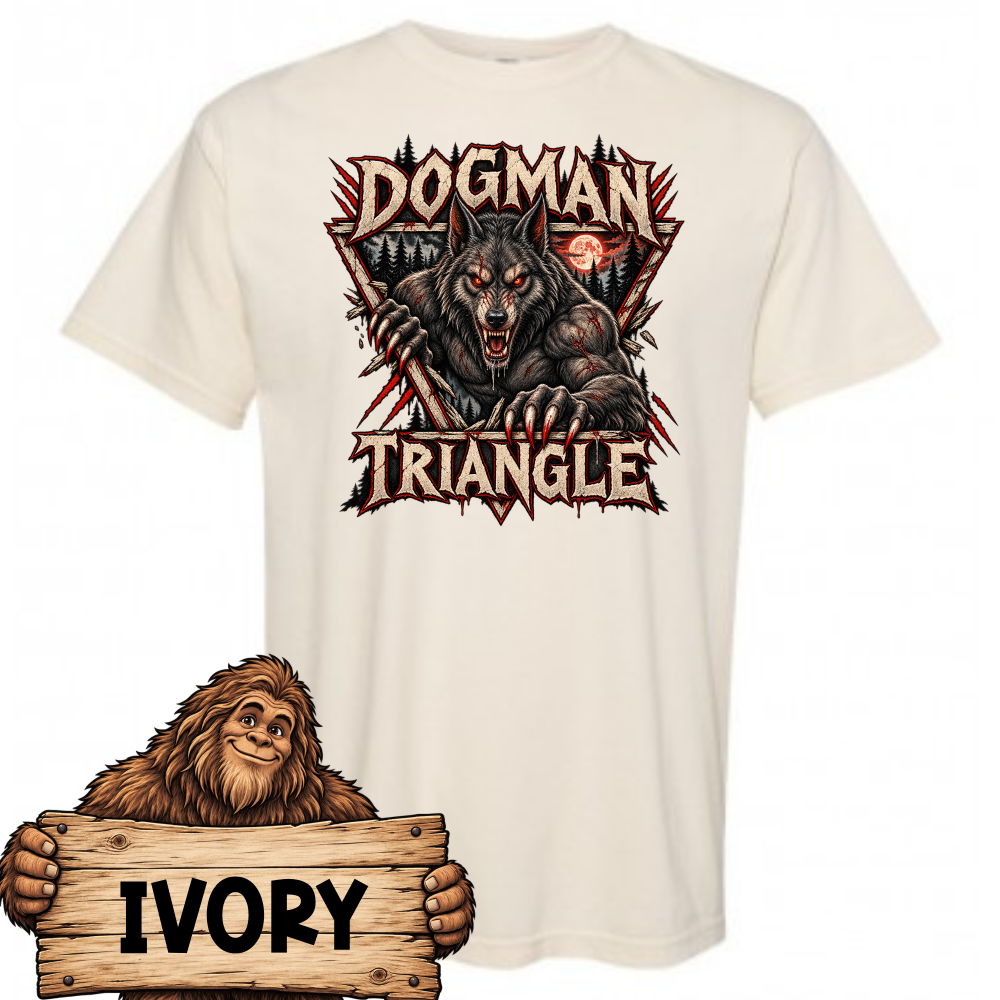 dogman triangle ivory Dogman Triangle Cryptid Shirt