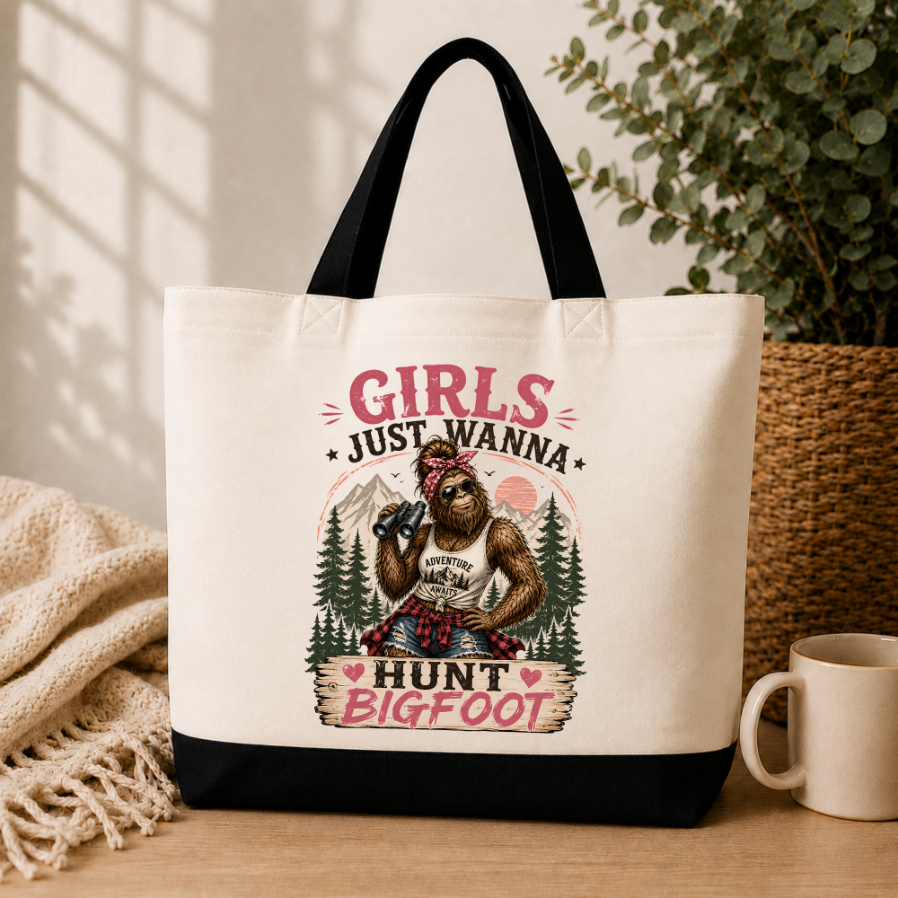 girls wanna hunt bigfoot listing image Girls Just Wanna Hunt Bigfoot Tote Bag