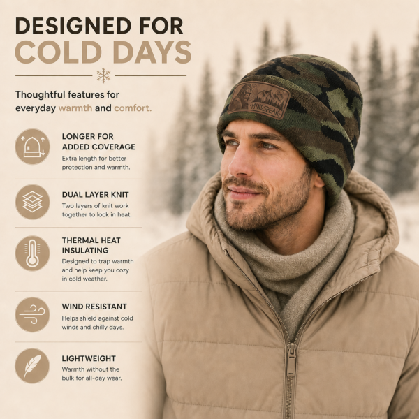 mindspeak beanie designed for cold days Mindspeak Bigfoot Beanie – Camo Cryptid Hat