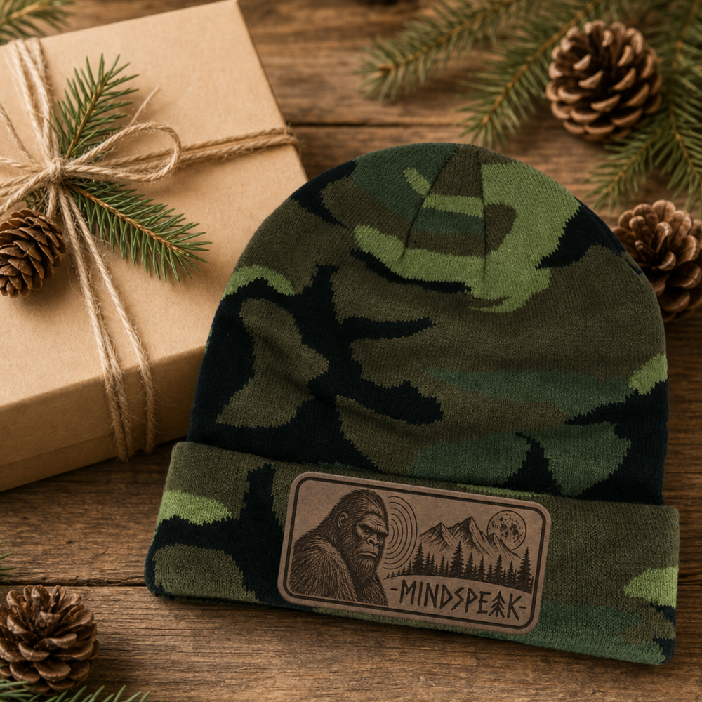 mindspeak beanie is the perfect gift Mindspeak Bigfoot Beanie – Camo Cryptid Hat