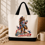 Proud American Bigfoot Tote Bag – Patriotic Sasquatch Gift