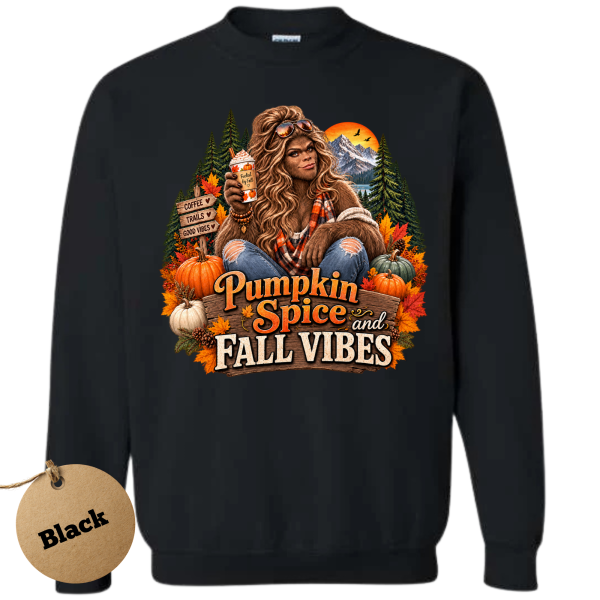 pumpkin spice black Pumpkin Spice Bigfoot Sweatshirt