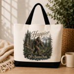 Bigfoot Sasquatch tote bag Happier Off the Beaten Path Bigfoot Sasquatch tote bag Happier Off the Beaten Path
