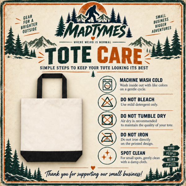 tote care Happier Off the Beaten Path Bigfoot Sasquatch Tote Bag