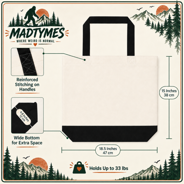 tote size Happier Off the Beaten Path Bigfoot Sasquatch Tote Bag