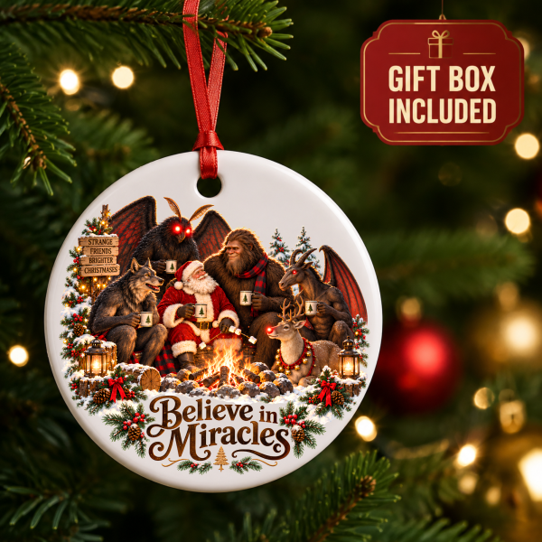 Cryptid Christmas Ornament – Believe in Miracles