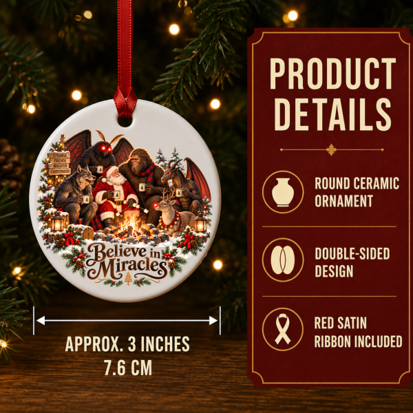 Cryptid Christmas Ornament – Believe in Miracles
